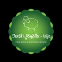 Logotyp för teija - Textil i Järfälla med ett grönt får